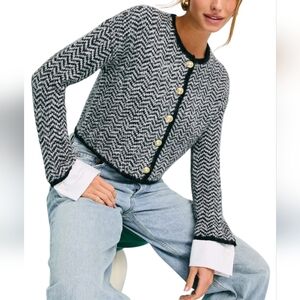Derek Lam 10 Crosby Sabine Herringbone Cardigan